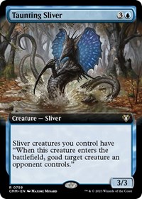 Taunting Sliver (Extended Art), Commander Masters