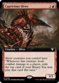 Capricious Sliver (Extended Art), Commander Masters