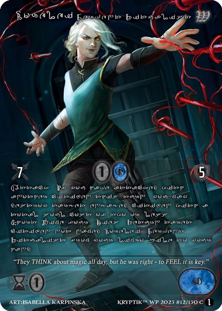 Lorelei, Fervent Ritualist (Silver Kryptik Language), Standard, front