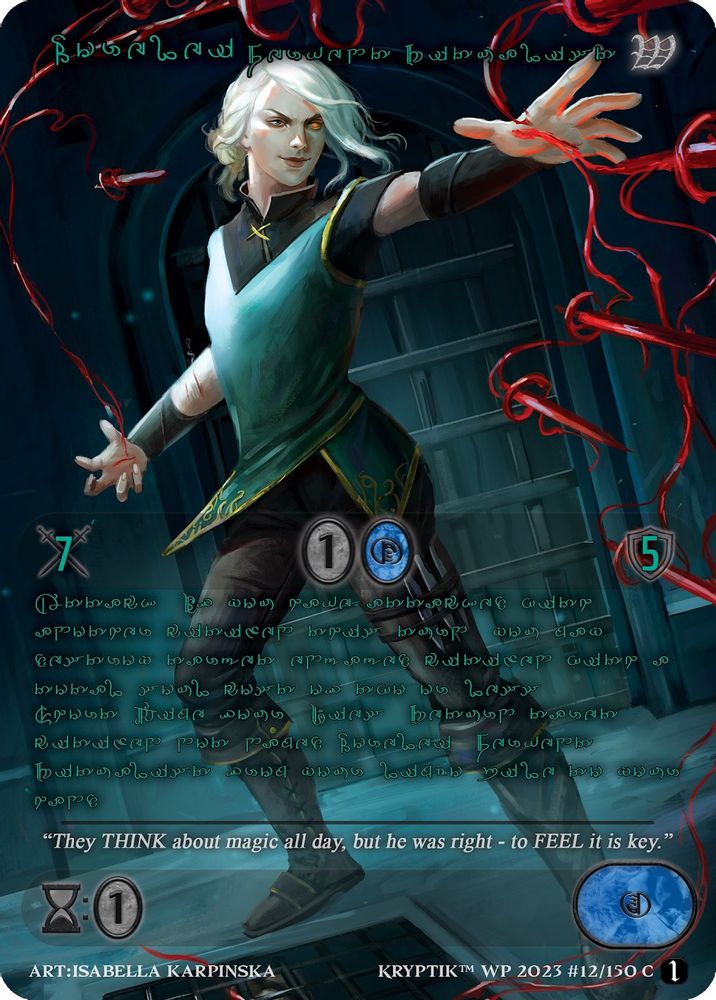 Lorelei, Fervent Ritualist (Green Kryptik Language), Standard, front