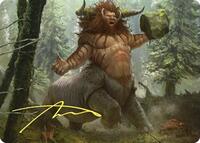 Stonehoof Chieftain Art Card (Gold-Stamped Signature), Art Series: Commander Masters