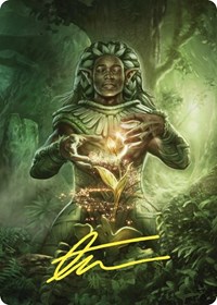 Elvish Mystic Art Card (Gold-Stamped Signature), Art Series: Commander Masters