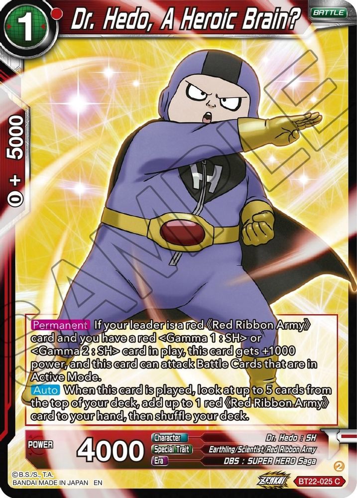 Dr Hedo, A Heroic Brain?, Standard, front