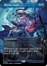 Rhystic Study (Anime Borderless) (Confetti Foil), Wilds of Eldraine: Enchanting Tales