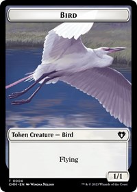Bird // Emblem - Teferi, Temporal Archmage Double-Sided Token, Commander Masters