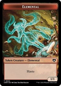 Elemental (0024) // Emblem - Teferi, Temporal Archmage Double-Sided Token, Commander Masters