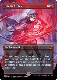 Sneak Attack (Anime Borderless) (Confetti Foil), Wilds of Eldraine: Enchanting Tales
