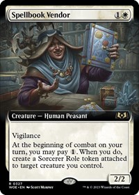 Spellbook Vendor (Extended Art), Wilds of Eldraine
