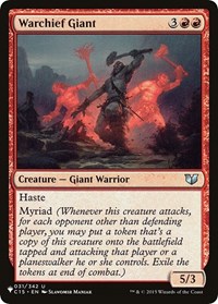Warchief Giant, The List Reprints