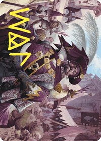 Discerning Financier Art Card (Gold-Stamped Signature), Art Series: Wilds of Eldraine