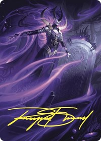 Ashiok, Wicked Manipulator Art Card (10/81) (Gold-Stamped Signature), Art Series: Wilds of Eldraine