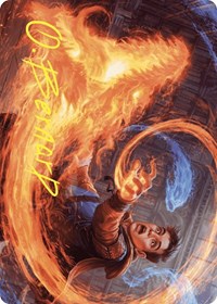 Frantic Firebolt Art Card (Gold-Stamped Signature), Art Series: Wilds of Eldraine