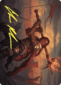 Imodane, the Pyrohammer Art Card (Gold-Stamped Signature), Art Series: Wilds of Eldraine