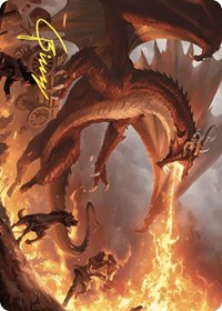 Realm-Scorcher Hellkite Art Card (Gold-Stamped Signature), Art Series: Wilds of Eldraine
