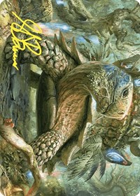 Blossoming Tortoise Art Card (Gold-Stamped Signature), Art Series: Wilds of Eldraine