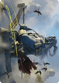 Skybeast Tracker Art Card (Gold-Stamped Signature), Art Series: Wilds of Eldraine