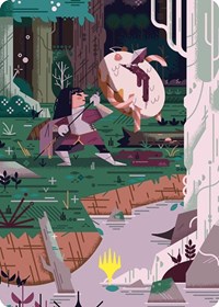 Stab Wound Art Card (Gold-Stamped Planeswalker Symbol), Art Series: Wilds of Eldraine