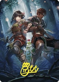Defense of the Heart Art Card (Gold-Stamped Signature), Art Series: Wilds of Eldraine