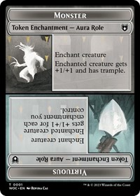 Monster Role / Virtuous Role // Royal Role / Virtuous Role Double-Sided Token, Commander: Wilds of Eldraine