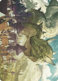 Beanstalk Wurm Art Card, Art Series: Wilds of Eldraine