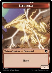 Elemental (0025) // Saproling Double-Sided Token, Commander Masters
