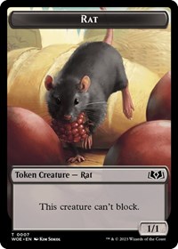 Rat // Food (0013) Double-Sided Token, Wilds of Eldraine