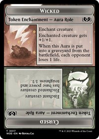 Wicked Role / Cursed Role // Emblem - On An Adventure Double-Sided Token, Wilds of Eldraine