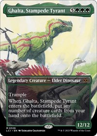 Ghalta, Stampede Tyrant (Borderless), The Lost Caverns of Ixalan