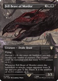 Fell Beast of Mordor (Borderless) (Surge Foil), Commander: The Lord of the Rings: Tales of Middle-earth