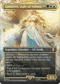 Galadriel, Light of Valinor (Borderless) (Surge Foil), Commander: The Lord of the Rings: Tales of Middle-earth