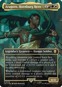 Aragorn, Hornburg Hero (Borderless) (Surge Foil), Commander: The Lord of the Rings: Tales of Middle-earth