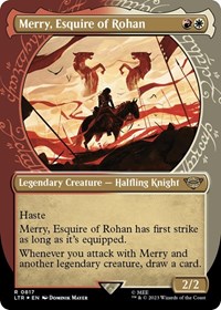 Merry, Esquire of Rohan (Showcase) (Surge Foil), Universes Beyond: The Lord of the Rings: Tales of Middle-earth