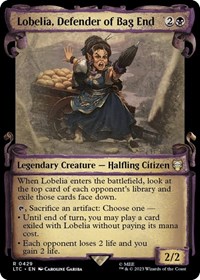Lobelia, Defender of Bag End (Showcase Scrolls), Commander: The Lord of the Rings: Tales of Middle-earth