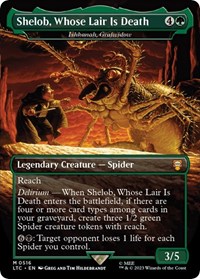 Shelob, Whose Lair Is Death - Ishkanah, Grafwidow (Borderless), Commander: The Lord of the Rings: Tales of Middle-earth