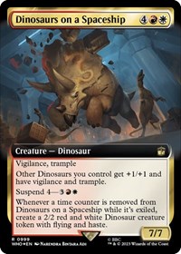 Dinosaurs on a Spaceship (Extended Art) (Surge Foil), Universes Beyond: Doctor Who