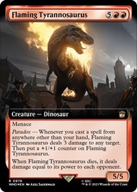 Flaming Tyrannosaurus (Extended Art) (Surge Foil), Universes Beyond: Doctor Who