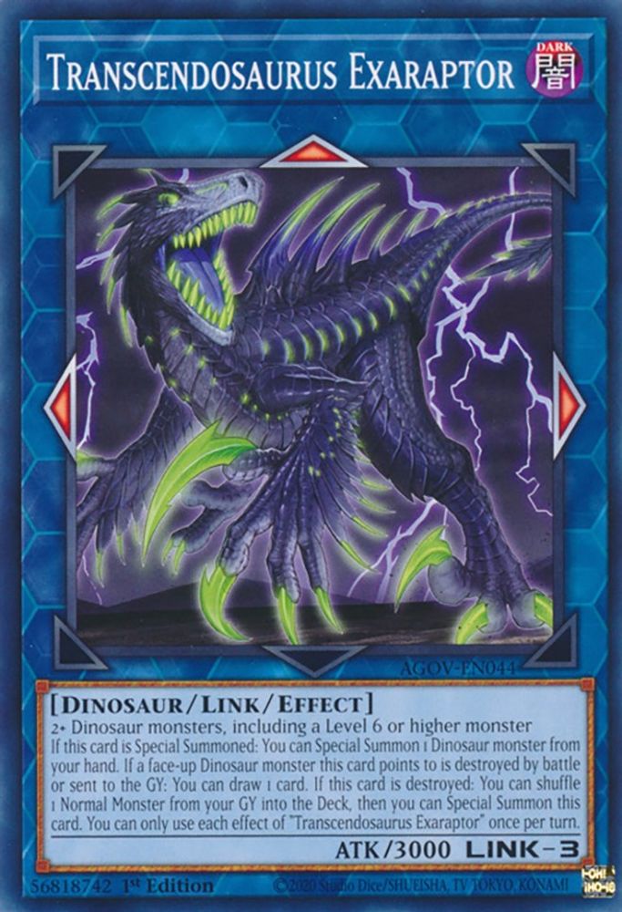 Transcendosaurus Exaraptor, 1st-edition, front
