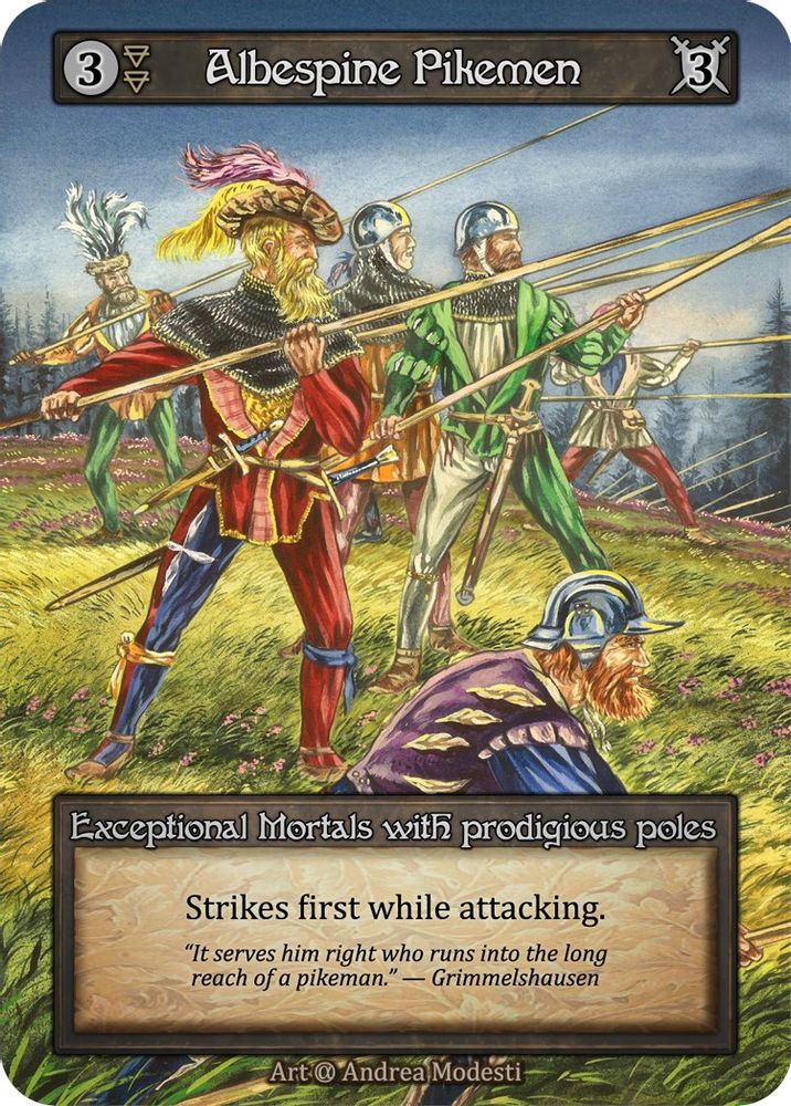 Albespine Pikemen, Standard, front