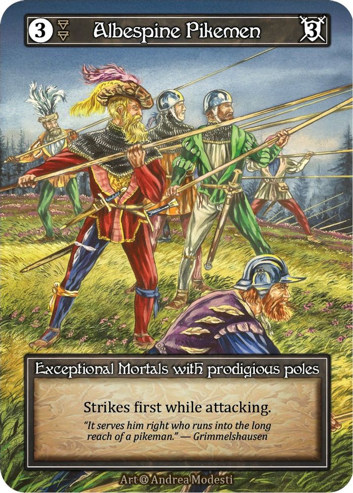 Albespine Pikemen (Foil), Foil, front