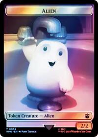 Alien // Dinosaur Double-Sided Token (Surge Foil), Universes Beyond: Doctor Who