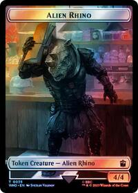 Alien Rhino // Food (0059) Double-Sided Token (Surge Foil), Universes Beyond: Doctor Who