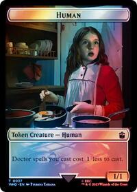 Human (0037) // Dinosaur Double-Sided Token (Surge Foil), Universes Beyond: Doctor Who