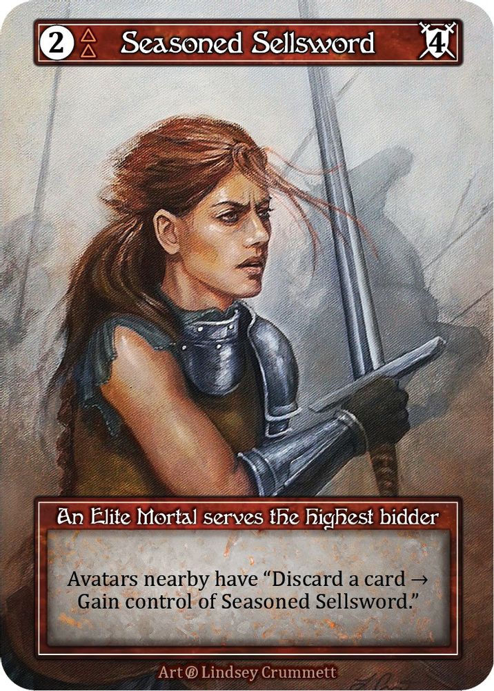 Seasoned Sellsword (Foil), Foil, front