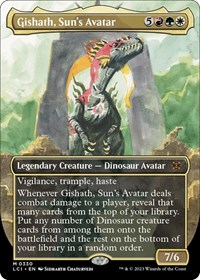 Gishath, Sun's Avatar (Borderless), The Lost Caverns of Ixalan