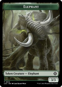 Elephant // Dinosaur Double-Sided Token, Commander: The Lost Caverns of Ixalan
