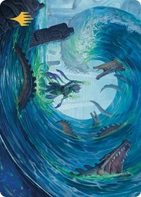 Wave Goodbye Art Card (Gold-Stamped Planeswalker Symbol), Art Series: The Lost Caverns of Ixalan