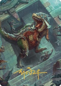 Carnage Tyrant Art Card (Gold-Stamped Signature), Art Series: The Lost Caverns of Ixalan