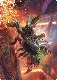 Triumphant Chomp Art Card (Gold-Stamped Signature), Art Series: The Lost Caverns of Ixalan