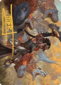 Huatli, Poet of Unity Art Card (Gold-Stamped Signature), Art Series: The Lost Caverns of Ixalan