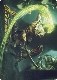 Contest of Claws Art Card (Gold-Stamped Signature), Art Series: The Lost Caverns of Ixalan
